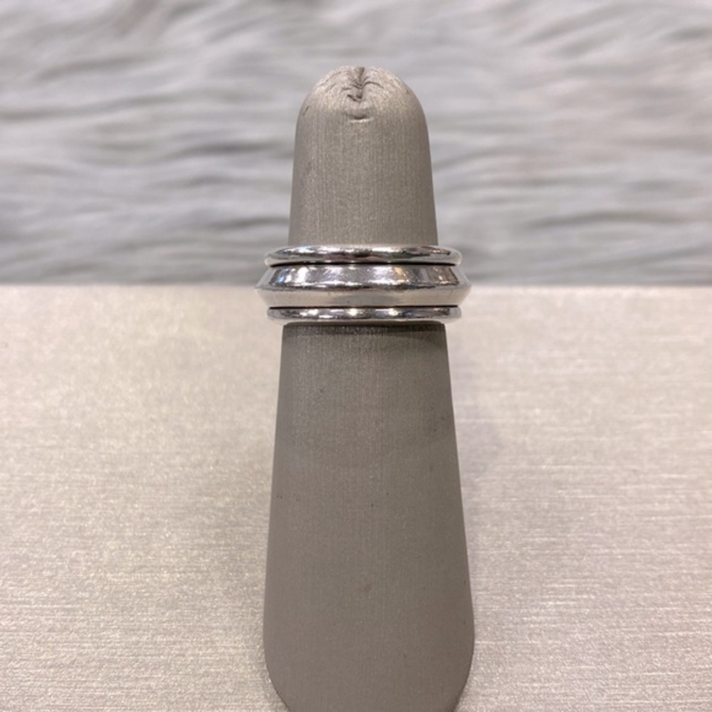 Chunky Triangular Sterling Silver Spinner Ring - image 1